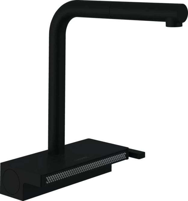 Hansgrohe Смеситель для кухни Aquno Select M81, дл.излива - 210мм, поворотный, вытяжной, 1 рычаг, чорный матовый