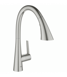 Grohe Смеситель для кухни Scala, дл.излива - 231мм, поворотный/вытяжной, 1рычаг, супер сталь