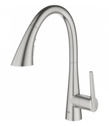 Grohe Смеситель для кухни Scala, дл.излива - 231мм, поворотный/вытяжной, 1рычаг, супер сталь