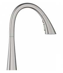 Grohe Смеситель для кухни Scala, дл.излива - 231мм, поворотный/вытяжной, 1рычаг, супер сталь