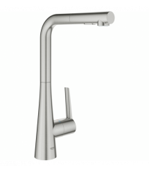 Grohe Смеситель для кухни Scala, дл.излива - 205мм, поворотный/вытяжной, 1рычаг, супер сталь