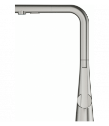 Grohe Смеситель для кухни Scala, дл.излива - 205мм, поворотный/вытяжной, 1рычаг, супер сталь