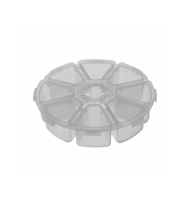 Пластиковий ящик для радіодеталей, діаметр 100мм, 8 відділень