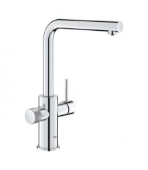 Grohe Смеситель для кухни Blue Pure Minta, дл.излива - 223мм, поворотный/вытяжной, 1+1фильтр, хром