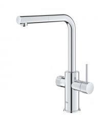 Grohe Смеситель для кухни Blue Pure Minta, дл.излива - 223мм, поворотный/вытяжной, 1+1фильтр, хром