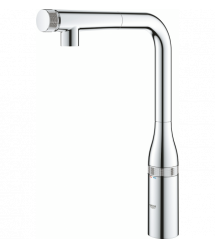 Grohe Смеситель для кухни Accent Smart Control, дл.излива - 199мм, поворотный/вытяжной, вентель/кнопка, хром