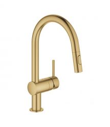 Grohe Смеситель для кухни Minta, дл.излива - 223мм, поворотный/вытяжной, 1рычаг, матовый прохладный восход солнца