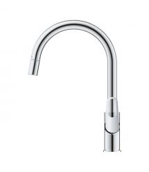 Grohe Смеситель для кухни QuickFix Start Flow, дл.излива - 215мм, поворотный/вытяжной, 1рычаг, хром
