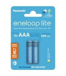 Panasonic Аккумулятор Eneloop NI-MH Lite AAA 550 мАч, 2 шт.
