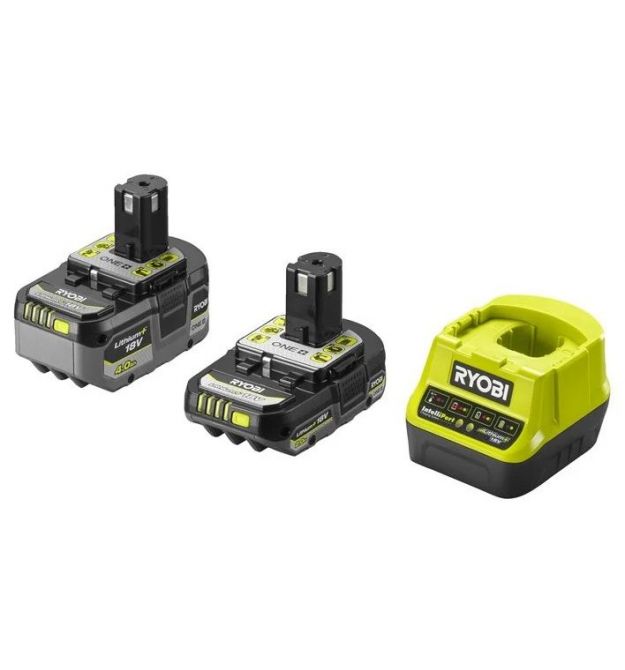 Ryobi Набор аккумулятора и зарядного устройства RC18120-242X ONE+, 18В, 2А•ч+4А•ч, ЗУ Lithium+