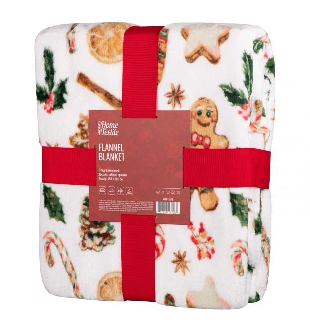 ARDESTO Плед Flannel 160х200см, 100% полиэстер, имбирные пряники