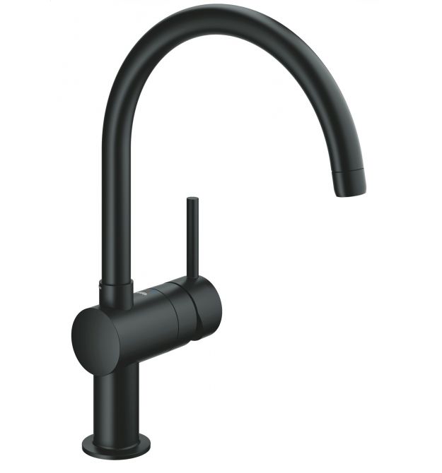 Grohe Смеситель для кухни Minta, дл.излива - 223мм, поворотный, 1рычаг, черный бархат