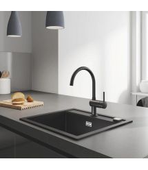 Grohe Смеситель для кухни Minta, дл.излива - 223мм, поворотный, 1рычаг, черный бархат