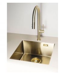 Deante Набор для кухни Olfato стальная мойка ZPO_R10B + смес. BQO_R72M, брашованое золото