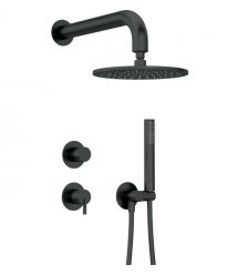Deante Душевой набор Silia со смесителем, верхний душ, лейка, крепл. - скрытого монтажа , черный