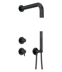 Deante Душевой набор Silia со смесителем, верхний душ, лейка, крепл. - скрытого монтажа , черный