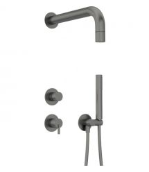 Deante Душевой набор Silia со смесителем, верхний душ, лейка, крепл. - скрытого монтажа , титан