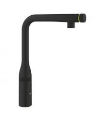 Grohe Смеситель для кухни Accent Smart Control, дл.излива - 199мм, поворотный, вытяжной, вентиль + кнопка, фантомный черный