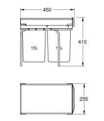 Grohe Система контейнеров для сортировки мусора, серый