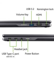Acer Ноутбук Chromebook Plus Spin 514 CP514-4HN 14" WUXGA IPS Touch, Intel 3-100U, 8GB, F256GB, UMA, ChromeOS, серый