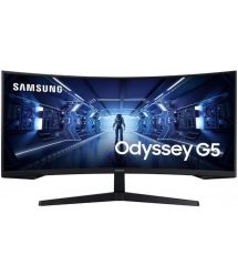 Samsung Монитор 34" Odyssey G5 C34G55TWW D-Sub, 2xHDMI, DP, VA, 3440x1440, 21:9, 165Hz, 1ms