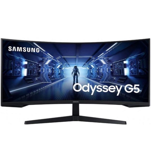 Samsung Монитор 34" Odyssey G5 C34G55TWW D-Sub, 2xHDMI, DP, VA, 3440x1440, 21:9, 165Hz, 1ms