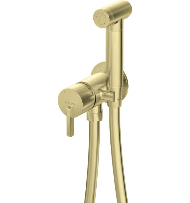 Deante Смеситель для биде Silia, с гигиеническим душем, брашованое золото