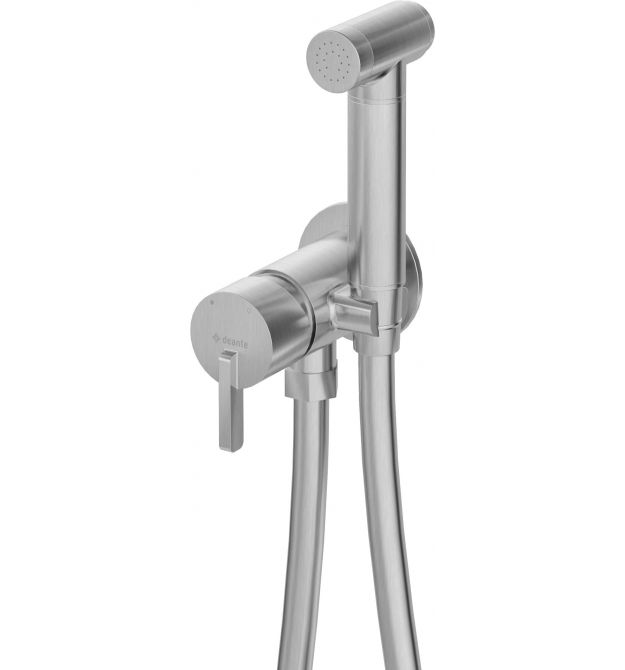 Deante Смеситель для биде Silia, с гигиеническим душем, матовая сталь