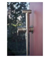 Deante Смеситель для биде Silia, с гигиеническим душем, матовая сталь