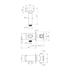 Deante Смеситель для биде Silia, с гигиеническим душем, титан