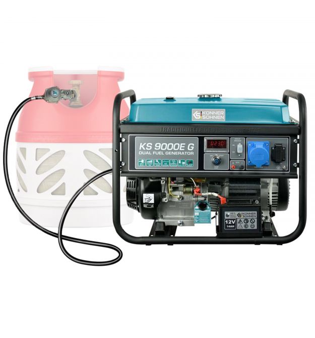 Könner & Söhnen Генератор газово-бензиновый KS 9000E G, 230В, 6.5кВт, электростартер, 83.0кг