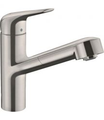 Hansgrohe Смеситель для кухни Focus M42, дл.излива - 225мм, вытяжной, 1 рычаг, KM150sBox, сталь