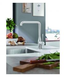 Grohe Смеситель для кухни Accent, дл.излива - 220мм, поворотный, 1рычаг, супер сталь