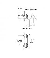 Grohe Смеситель для душа Get 1 рычаг, хром