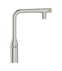 Grohe Смеситель для кухни Accent Smart Control, дл.излива - 201мм, поворотный/вытяжной, вентиль/кнопка, супер сталь