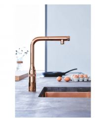 Grohe Смеситель для кухни Essence Smart Control, дл.излива - 199мм, поворотный/вытяжной, вентиль/кнопка, теплый закат