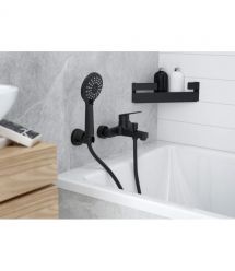 Deante Смеситель для ванны Jasmin, дл. излива - 150мм, неповоротный, 1 рычаг, черный