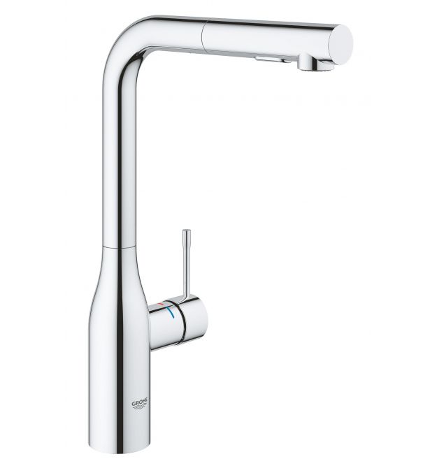 Grohe Смеситель для кухни Accent, дл.излива - 204мм, поворотный/вытяжной, 1рычаг, хром
