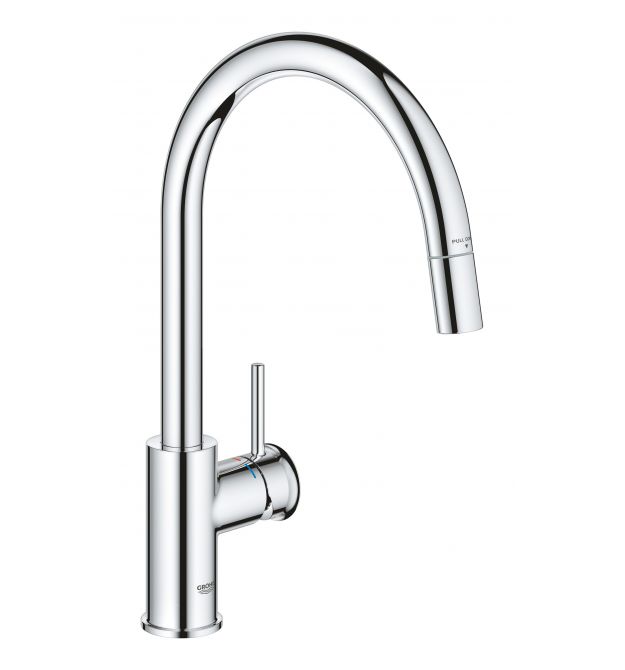 Grohe Смеситель для кухни BauClassic, дл.излива - 215мм, поворотный, 1рычаг, хром