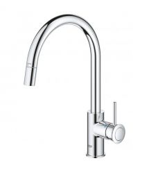 Grohe Смеситель для кухни BauClassic, дл.излива - 215мм, поворотный, 1рычаг, хром