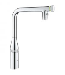 Grohe Смеситель для кухни Accent Smart Control, дл.излива - 201мм, поворотный/вытяжной, вентиль/кнопка, хром