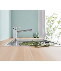 Grohe Смеситель для кухни BauClassic, дл.излива - 222мм, поворотный, 1рычаг, хром