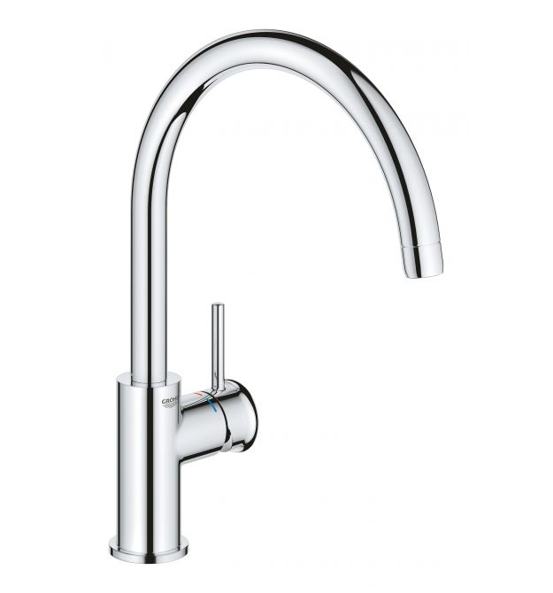 Grohe Смеситель для кухни BauClassic, дл.излива - 223мм, поворотный, 1рычаг, хром