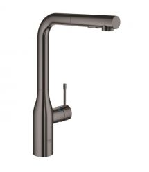 Grohe Смеситель для кухни Essence, дл.излива - 204мм, поворотный/вытяжной, 1рычаг, графит