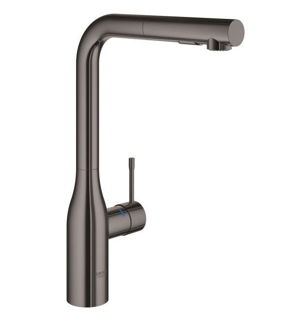Grohe Смеситель для кухни Essence, дл.излива - 204мм, поворотный/вытяжной, 1рычаг, графит