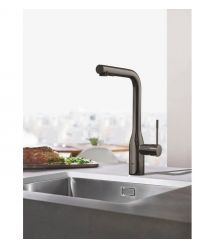 Grohe Смеситель для кухни Essence, дл.излива - 204мм, поворотный/вытяжной, 1рычаг, графит