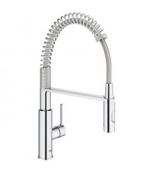 Grohe Смеситель для кухни Via Cosmo, дл.излива - 236мм, поворотный/гибкий, 1рычаг, хром