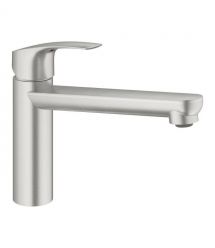 Grohe Смеситель для кухни Via, дл.излива - 222мм, поворотный, 1рычаг, супер сталь