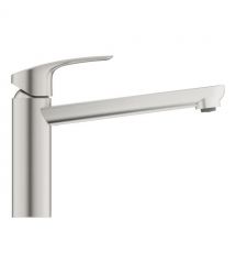 Grohe Смеситель для кухни Via, дл.излива - 222мм, поворотный, 1рычаг, супер сталь