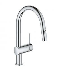 Grohe Смеситель для кухни Vento Dual Spray, дл.излива - 223мм, поворотный/вытяжной, 1рычаг, хром